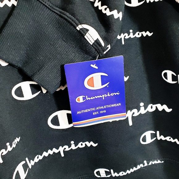 Champion Black French Terry Crew Neck Sweatshirt - Picture 8 of 8
